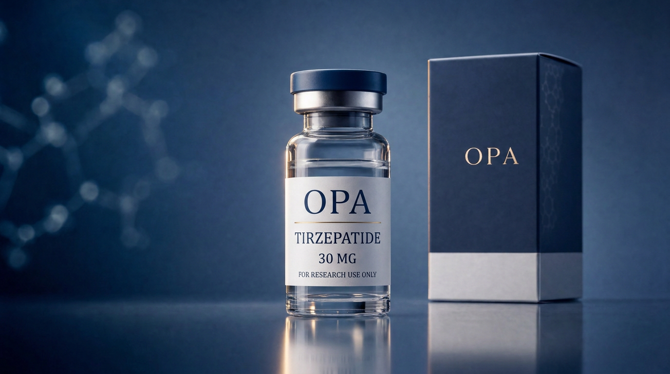 Opa Peptides Tirzepatide lyophilized research vial